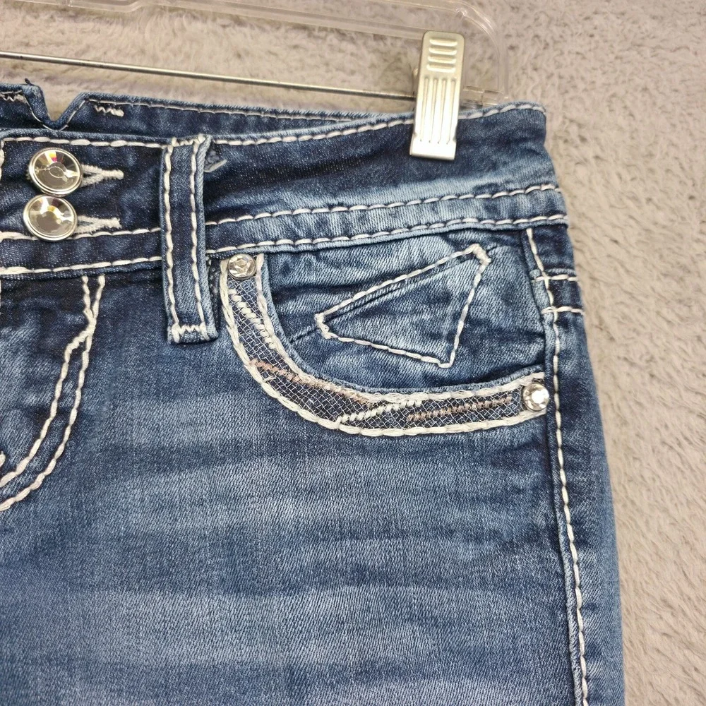 Vigoss‎ Jeans Womens 4 The New York Capri Low Rise Y2K Medium Wash Denim Stretch